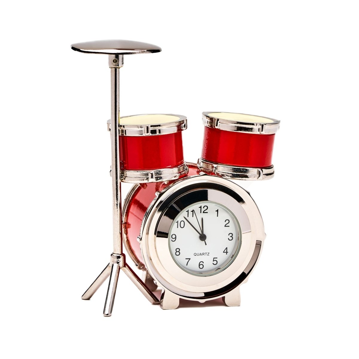 Drum Set Clock Red