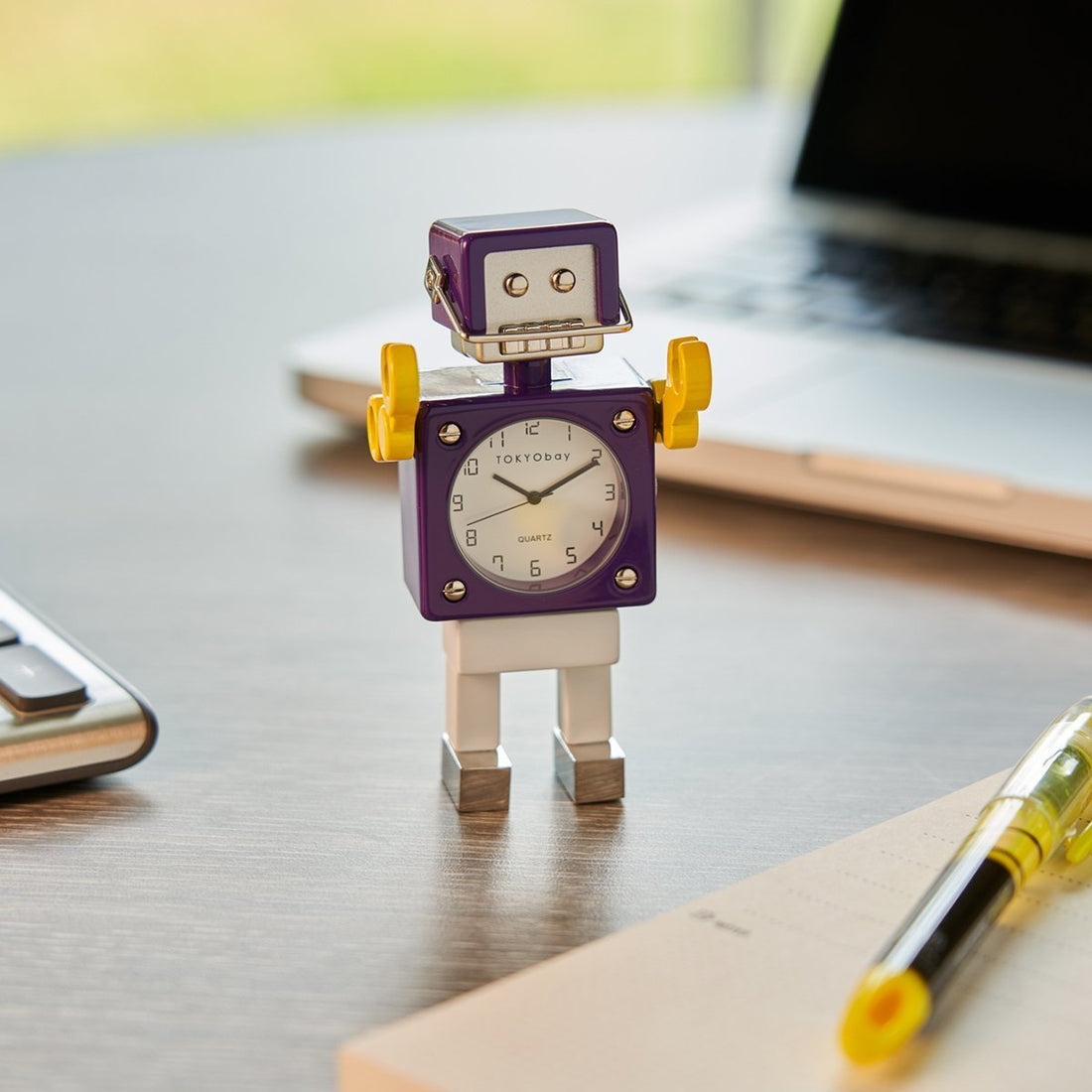 Football Robot Clock - Purple/White - Tokyobay