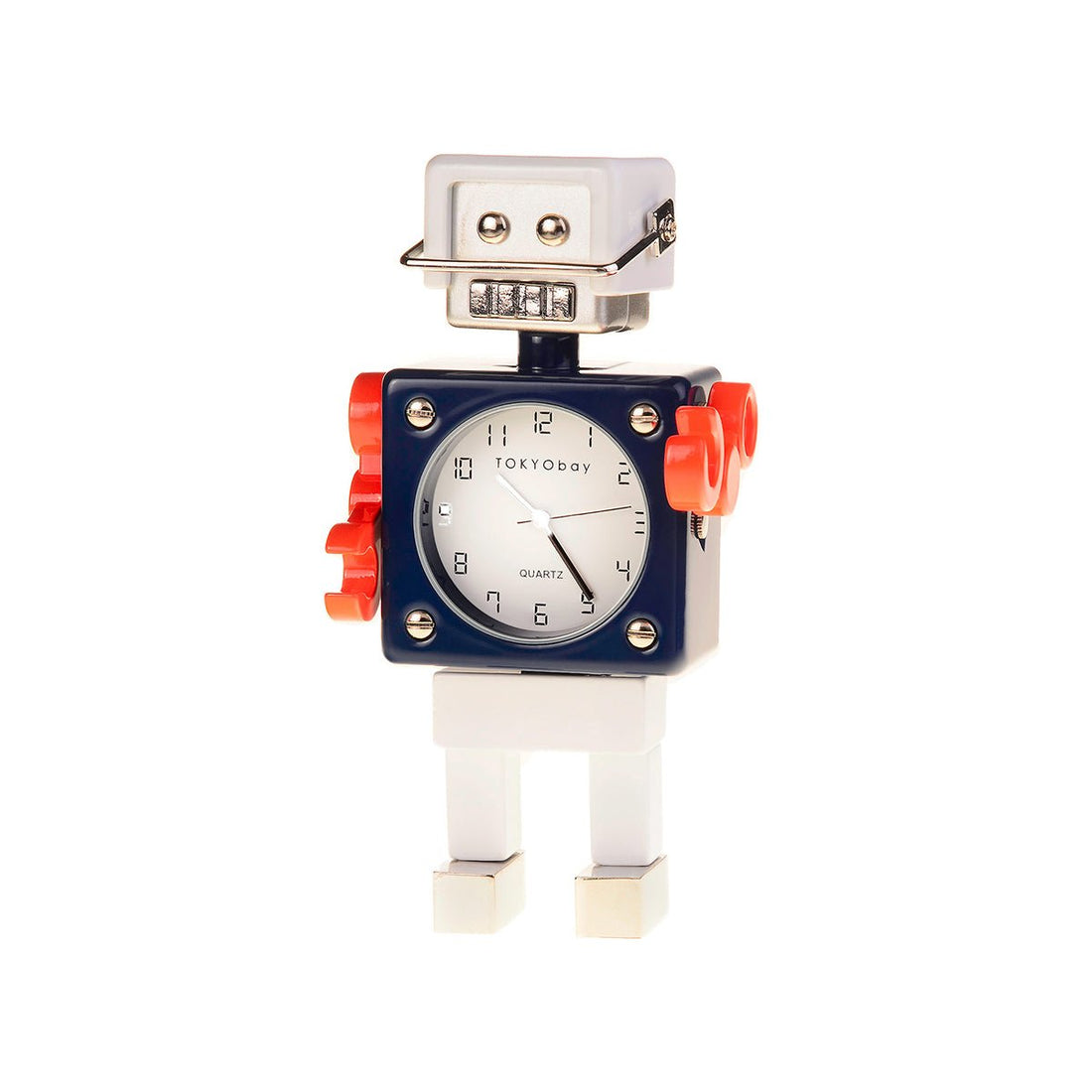 Football Robot Clock - Navy/White/Orange - Tokyobay
