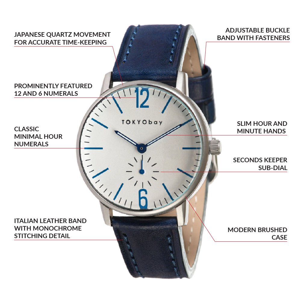 Grant automatic blue cheap leather watch